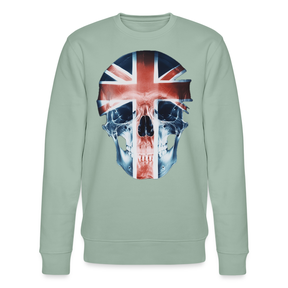 God Save the Skull, Ekologisk sweatshirt CHANGER unisex från Stanley/Stella - ljus grågrön