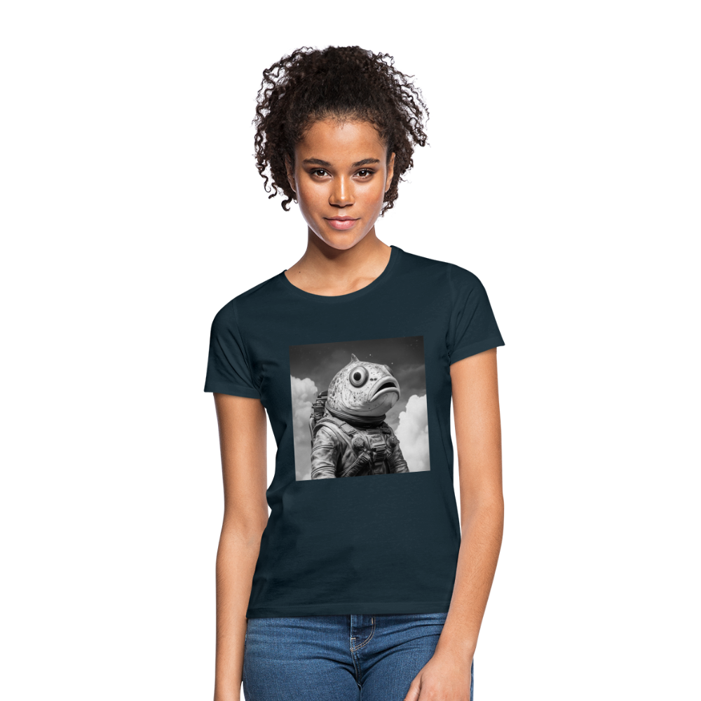 En ensam simtur i universum, T-shirt dam - marinblå
