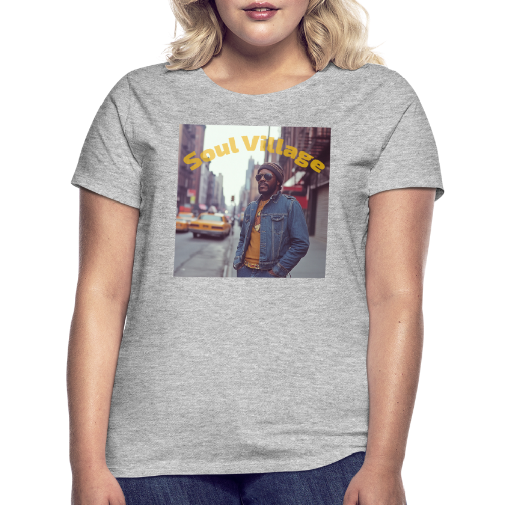 Soul Village, T-shirt dam - gråmelerad