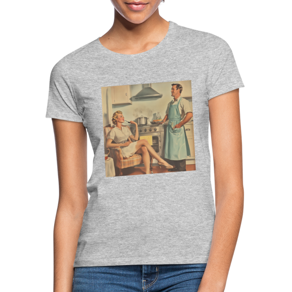 Äta bör man - annars dör man, T-shirt dam - gråmelerad