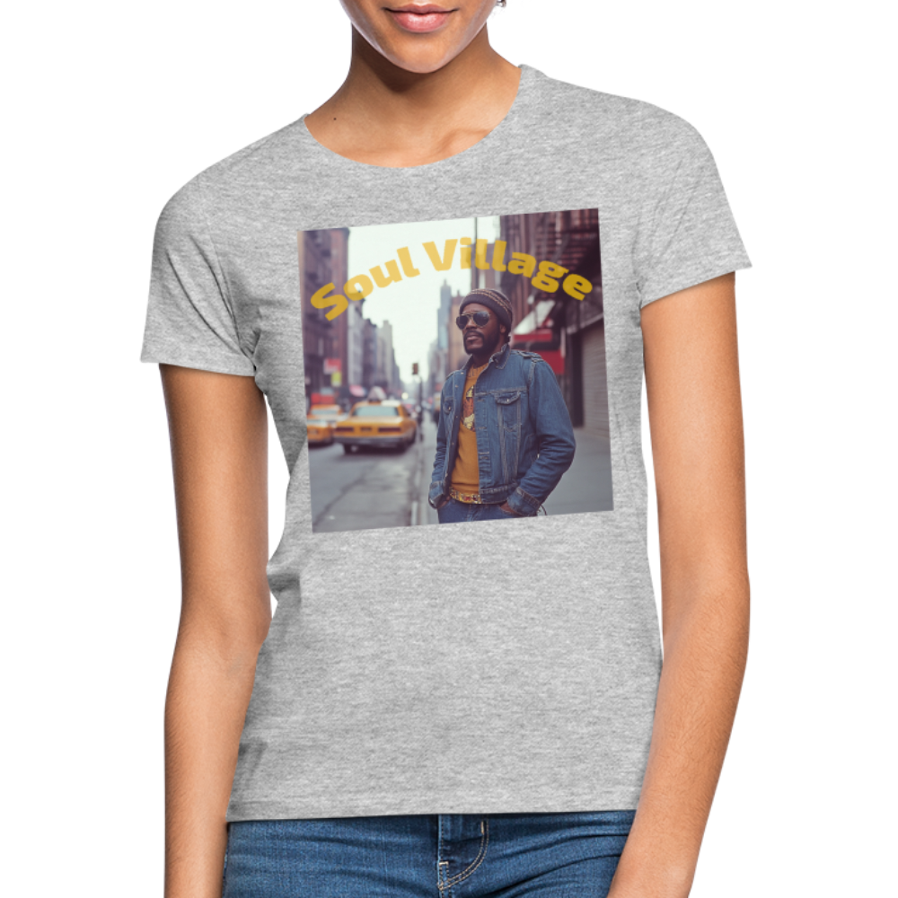 Soul Village, T-shirt dam - gråmelerad