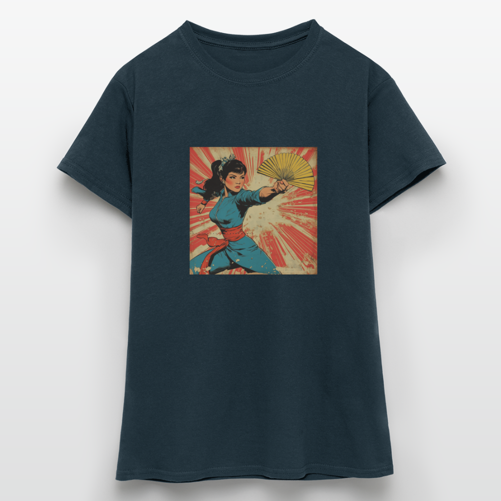 Solfjädern, T-shirt dam - marinblå
