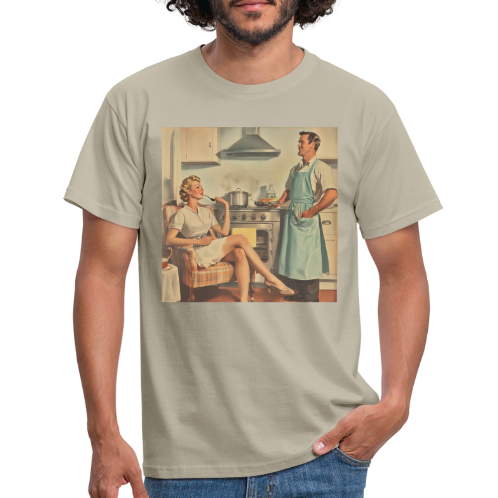Äta bör man - annars dör man, T-shirt herr - sandbeige