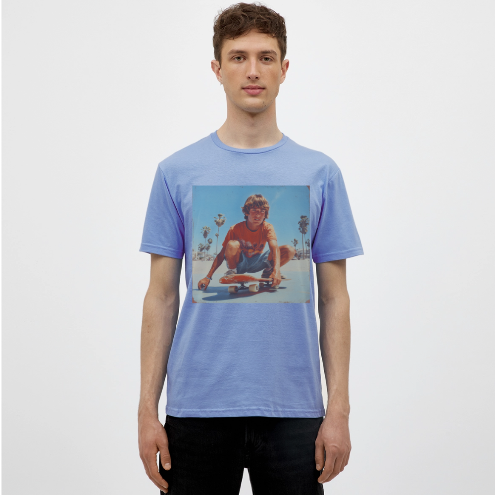 Sunset Vibes, 70s Style, T-shirt herr - carolina blue