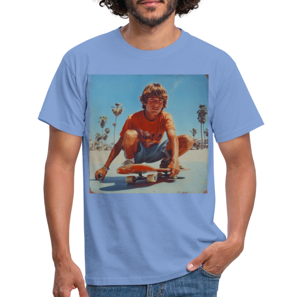 Sunset Vibes, 70s Style, T-shirt herr - carolina blue