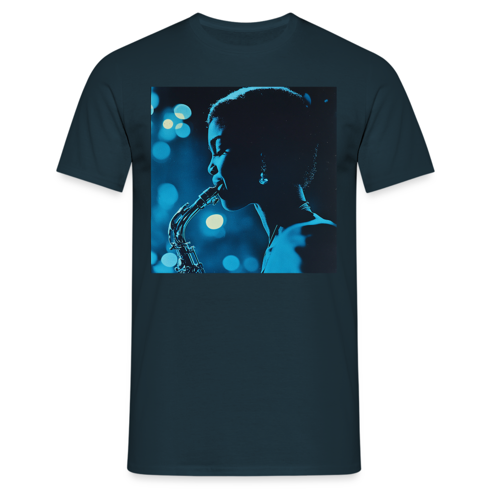 Blå toner i skymningen, T-shirt herr - marinblå