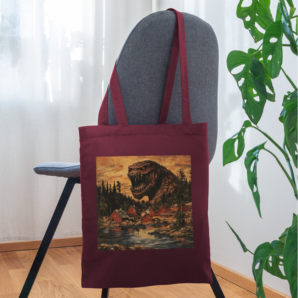 När Draken Vaknade vid Siljan, Tygväska - vinröd