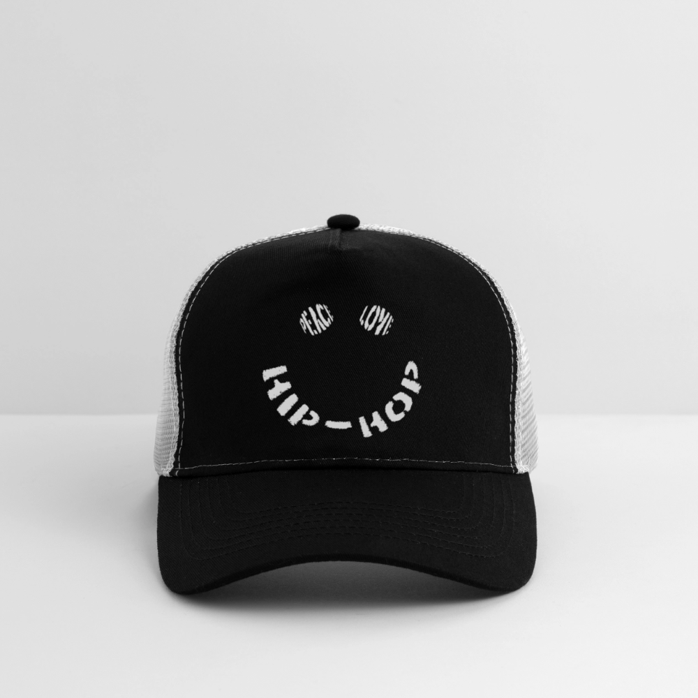 Peace, Love & Hip-Hop, Trucker Cap - svart/stengrå