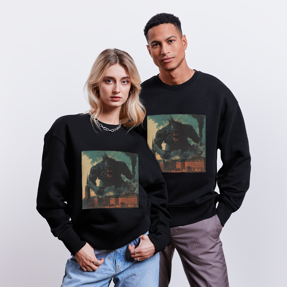 Helvetesstorm över Staden, Ekologisk oversizetröja RADDER unisex från Stanley/Stella - svart