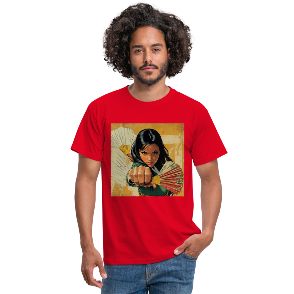 Blå Lotus, T-shirt herr - röd
