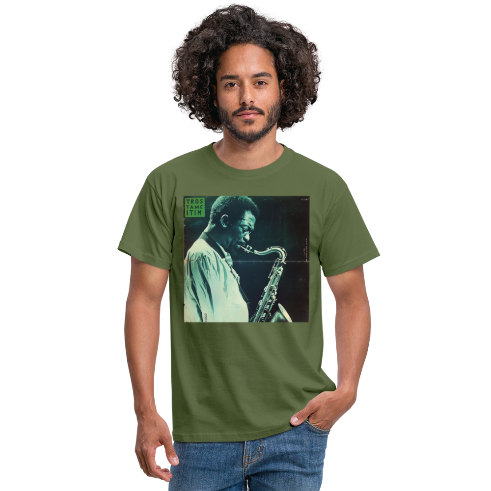 Gåtfull figur i jazzens underground, T-shirt herr - Militärgrön