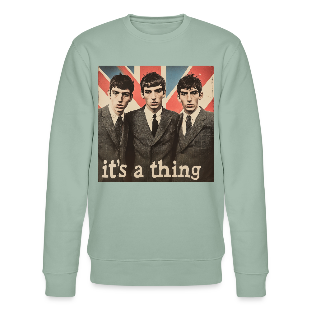 British, Bold & Unapologetic, Ekologisk sweatshirt CHANGER unisex från Stanley/Stella - ljus grågrön