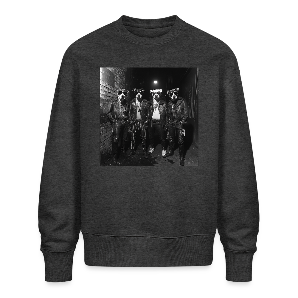 Barking Riot, Ekologisk oversizetröja RADDER unisex från Stanley/Stella - mörkgråmelerad