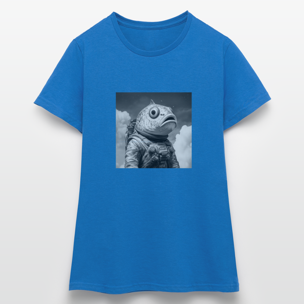 En ensam simtur i universum, T-shirt dam - royalblå