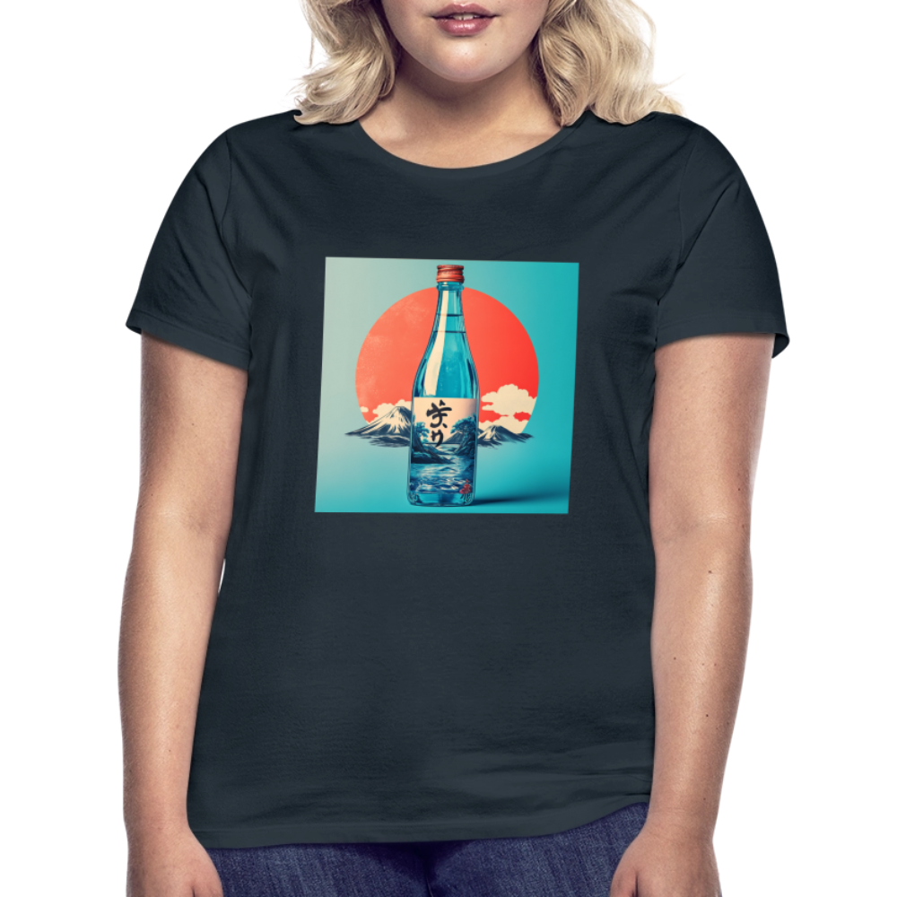 Stillhet i glas, T-shirt dam - marinblå