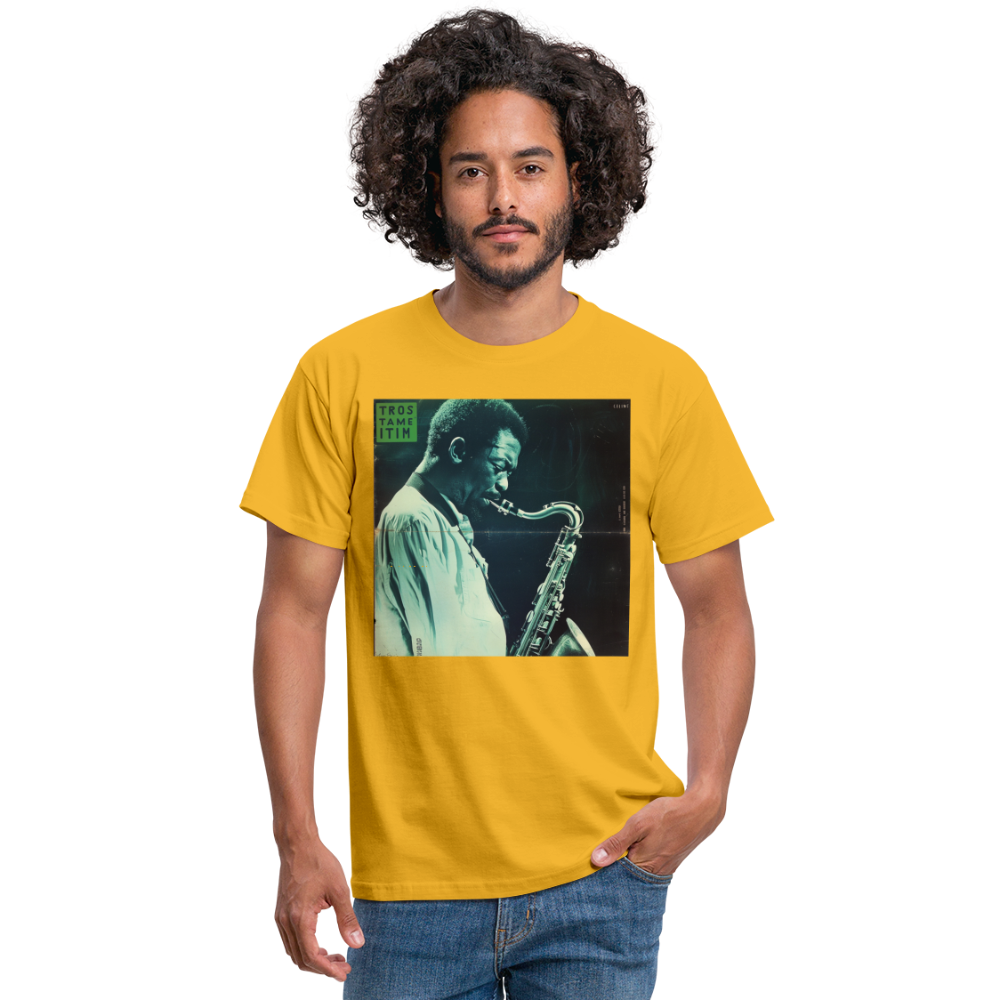 Gåtfull figur i jazzens underground, T-shirt herr - gul