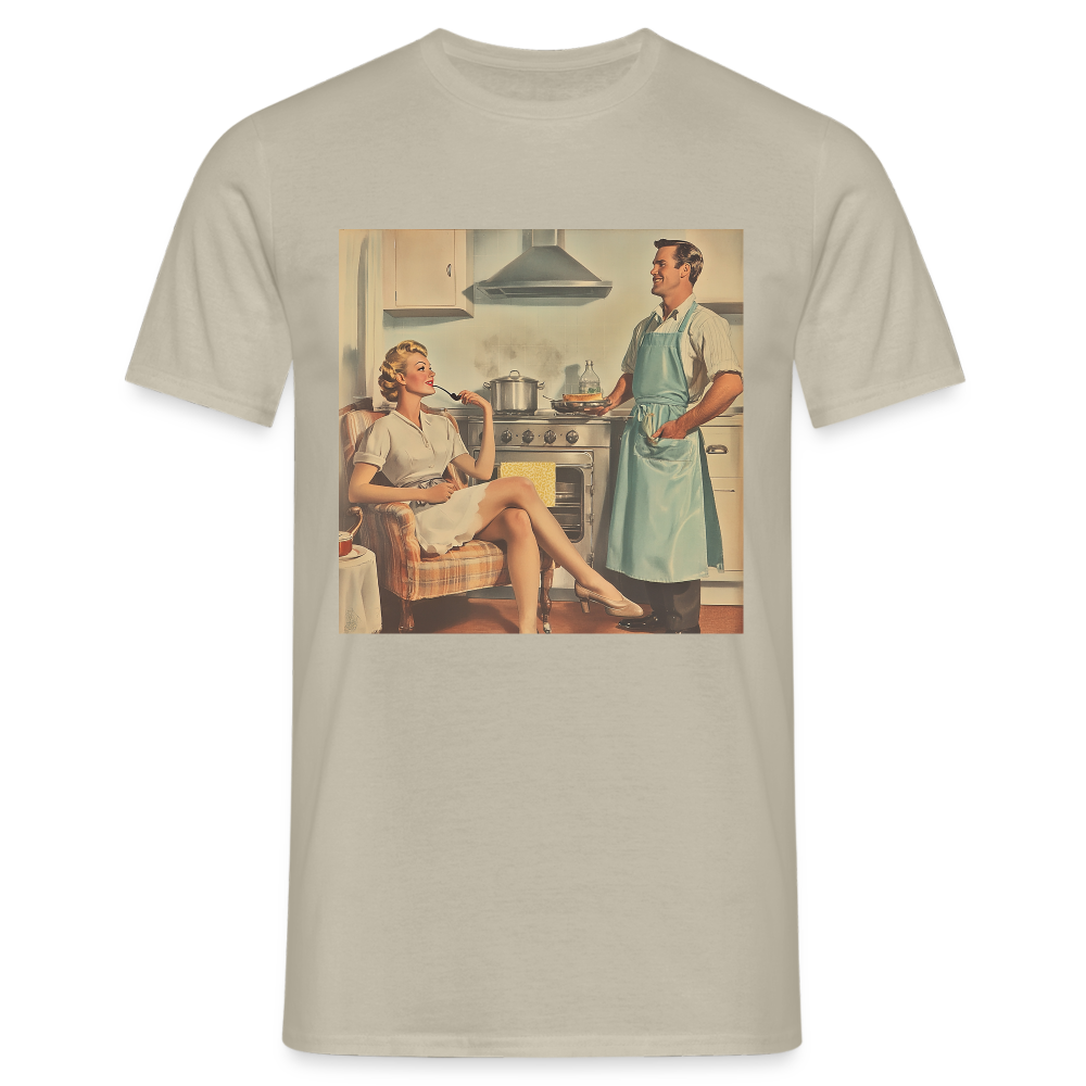 Äta bör man - annars dör man, T-shirt herr - sandbeige