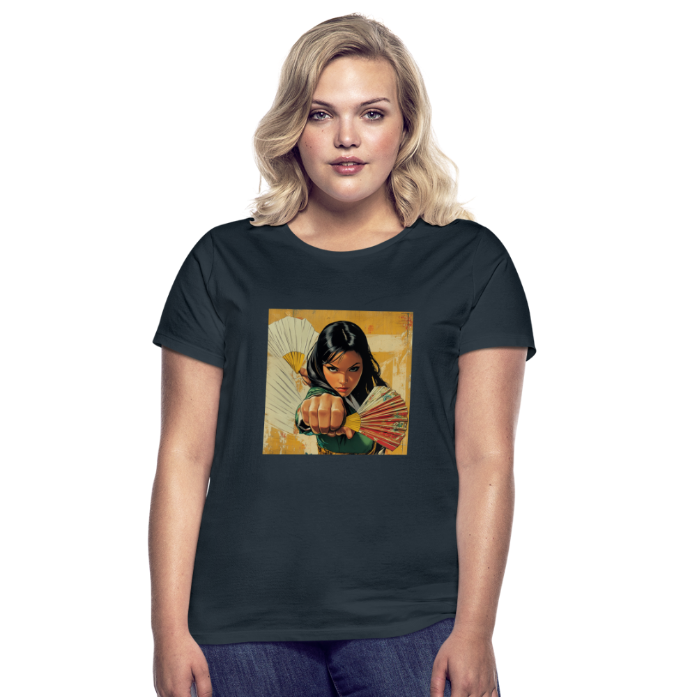 Blå Lotus , T-shirt dam - marinblå