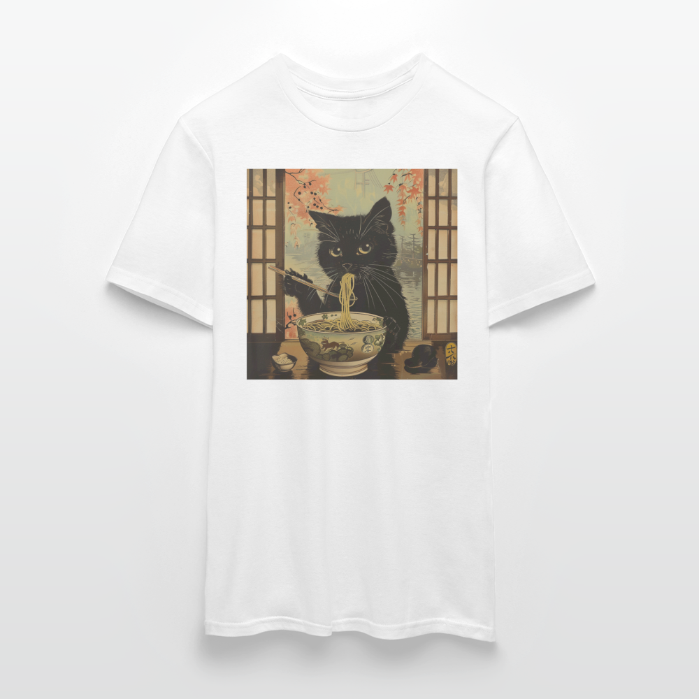 Ramenkatt, T-shirt herr - vit