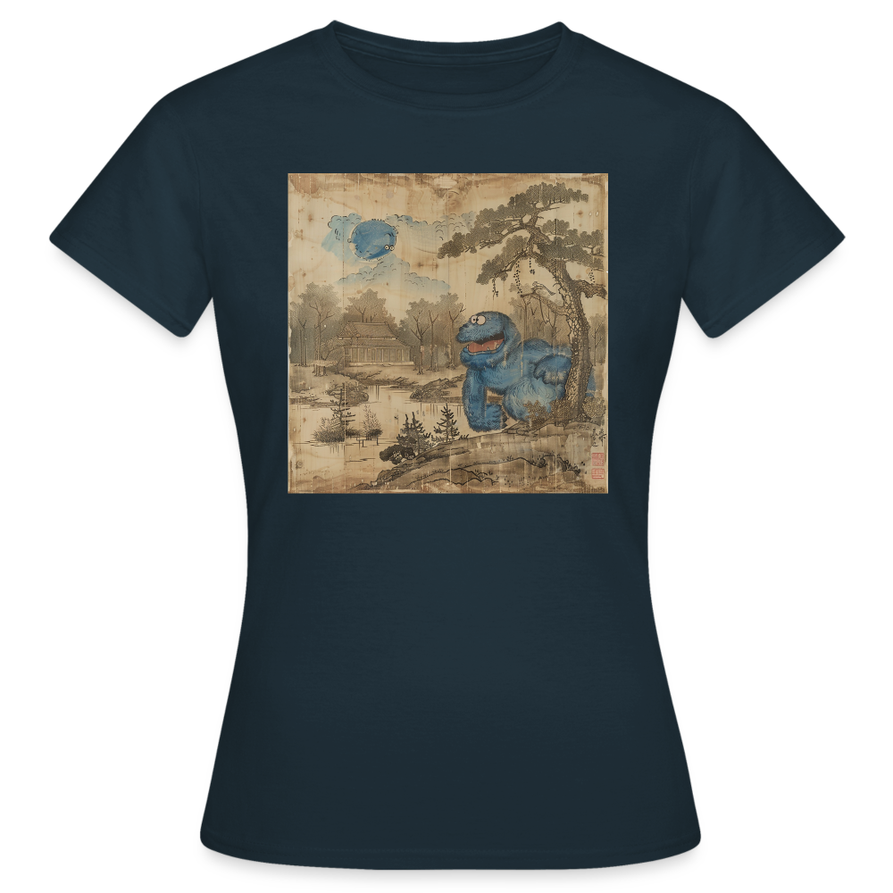 Uramiko vid floden, T-shirt dam - marinblå