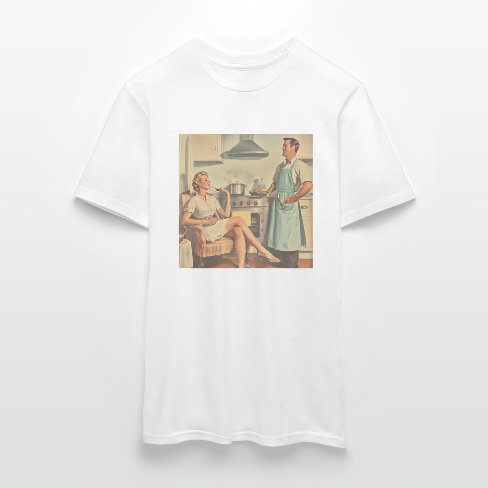 Äta bör man - annars dör man, T-shirt herr - vit