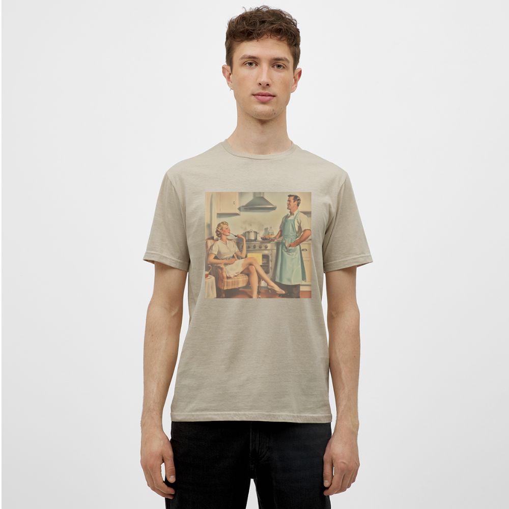 Äta bör man - annars dör man, T-shirt herr - sandbeige