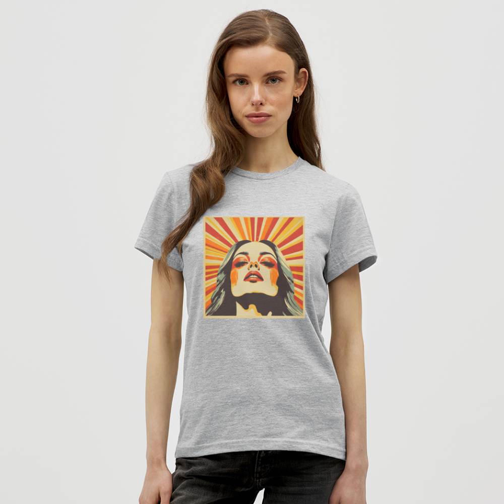 Sun Girl, T-shirt dam - gråmelerad