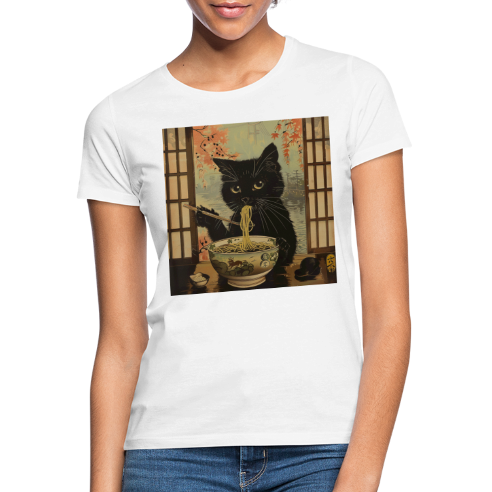 Ramenkatt, T-shirt dam - vit