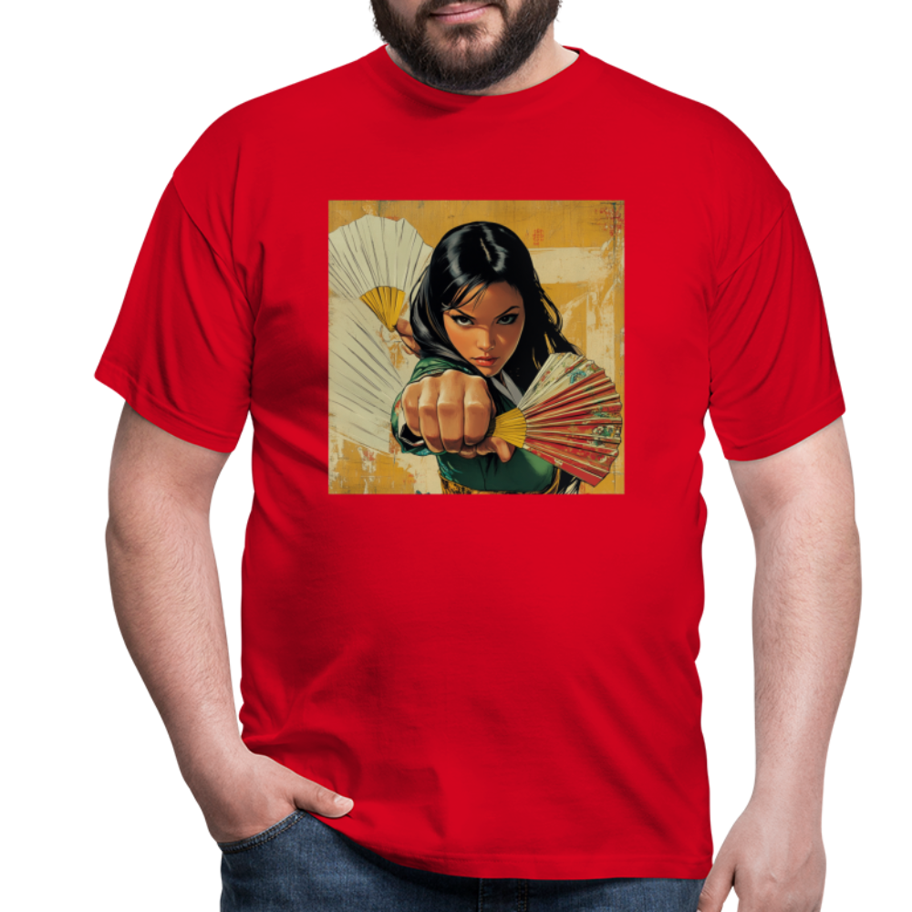 Blå Lotus, T-shirt herr - röd