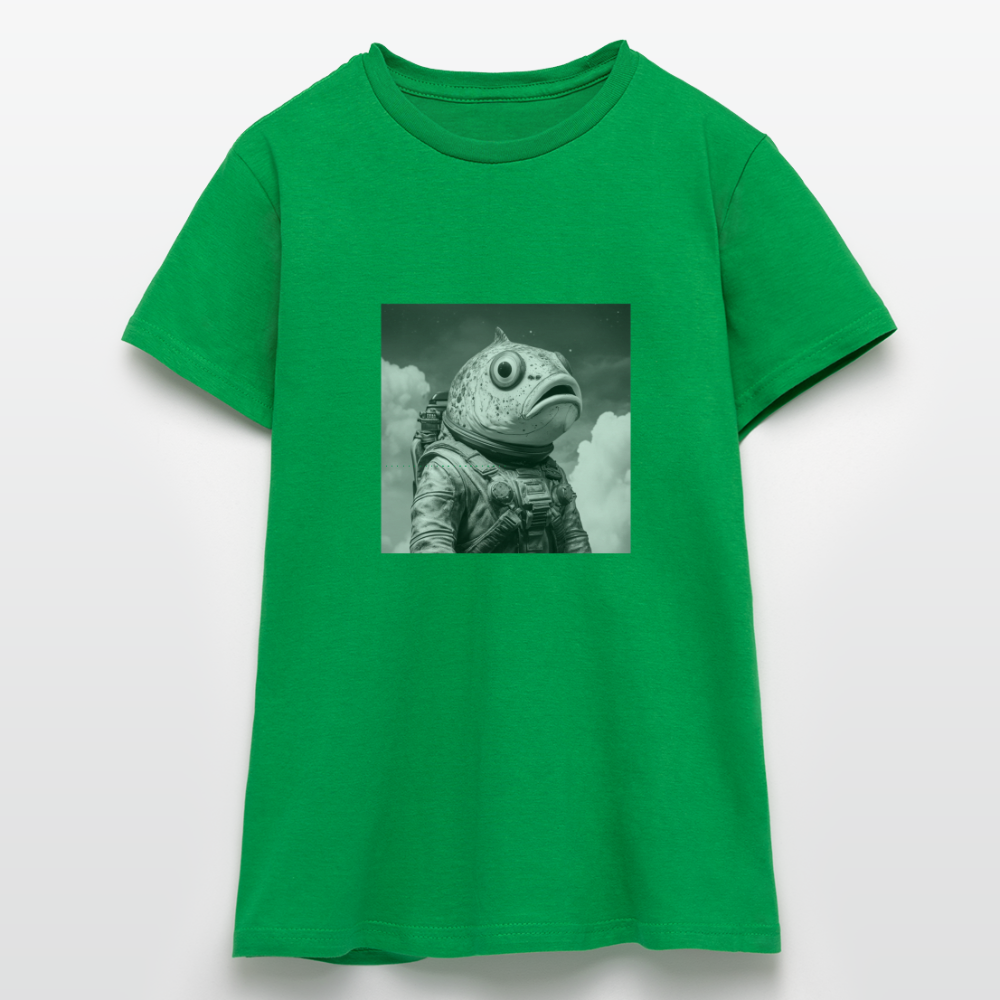 En ensam simtur i universum, T-shirt dam - kellygrön