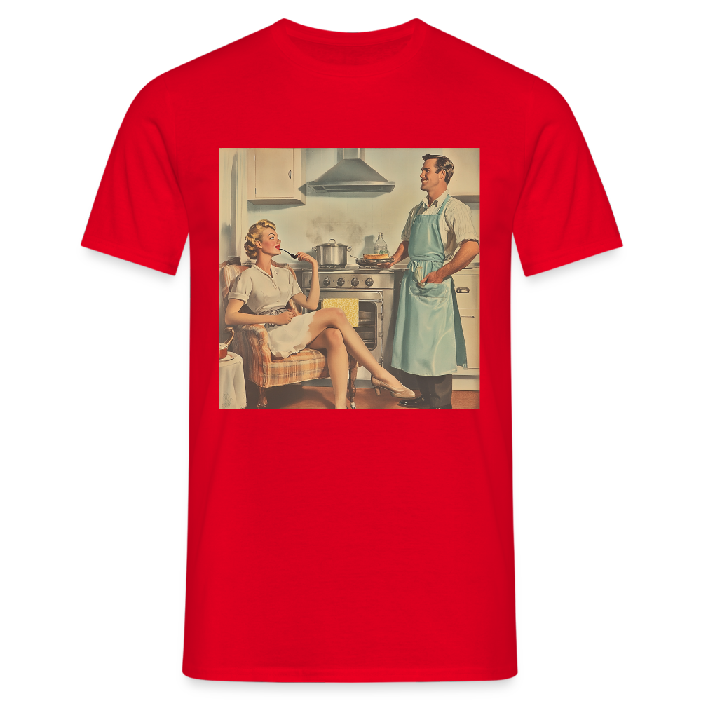 Äta bör man - annars dör man, T-shirt herr - röd