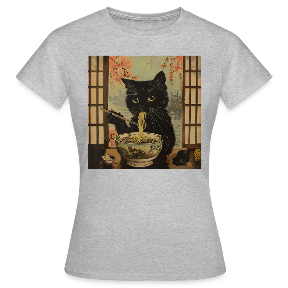 Ramenkatt, T-shirt dam - gråmelerad