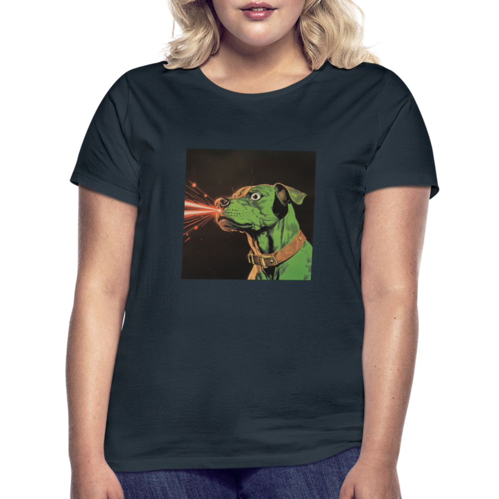 Strålhunden, T-shirt dam - marinblå