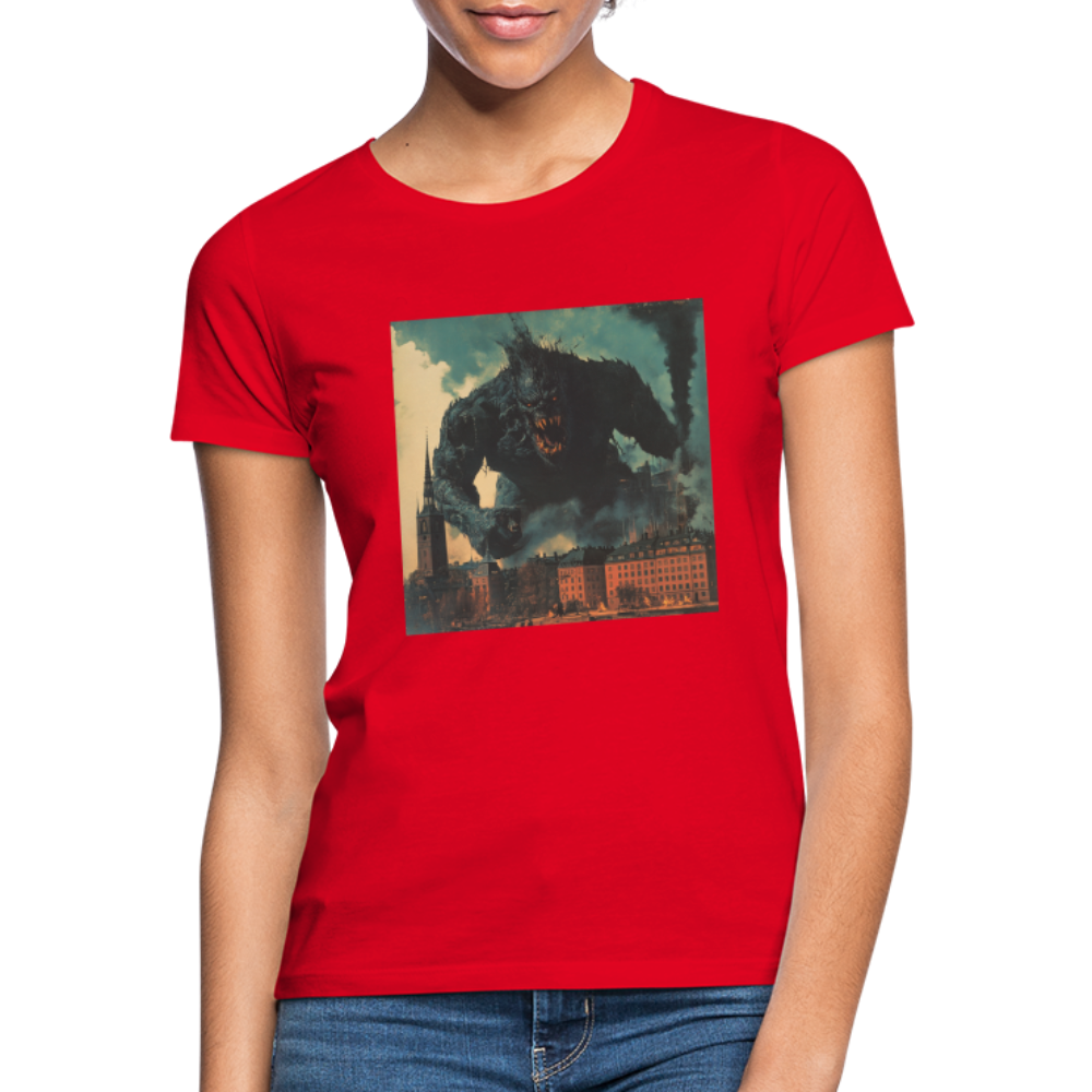 Helvetesstorm över Staden, T-shirt dam - röd