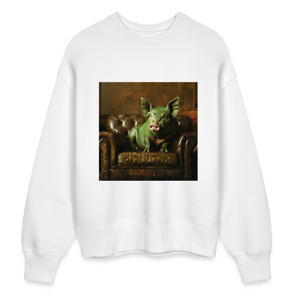Grön Elegans, Ekologisk oversizetröja RADDER unisex från Stanley/Stella - vit