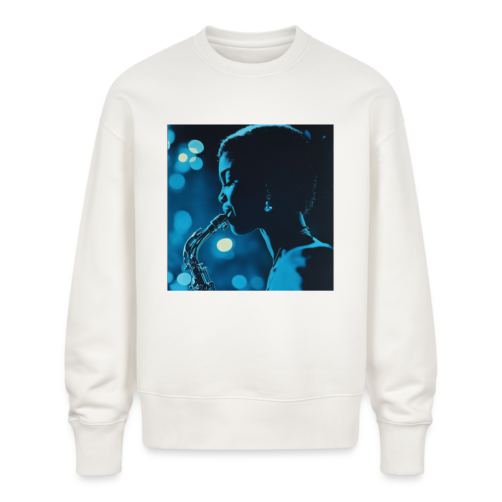 Blå toner i skymningen, Ekologisk oversizetröja RADDER unisex från Stanley/Stella - OFF WHITE