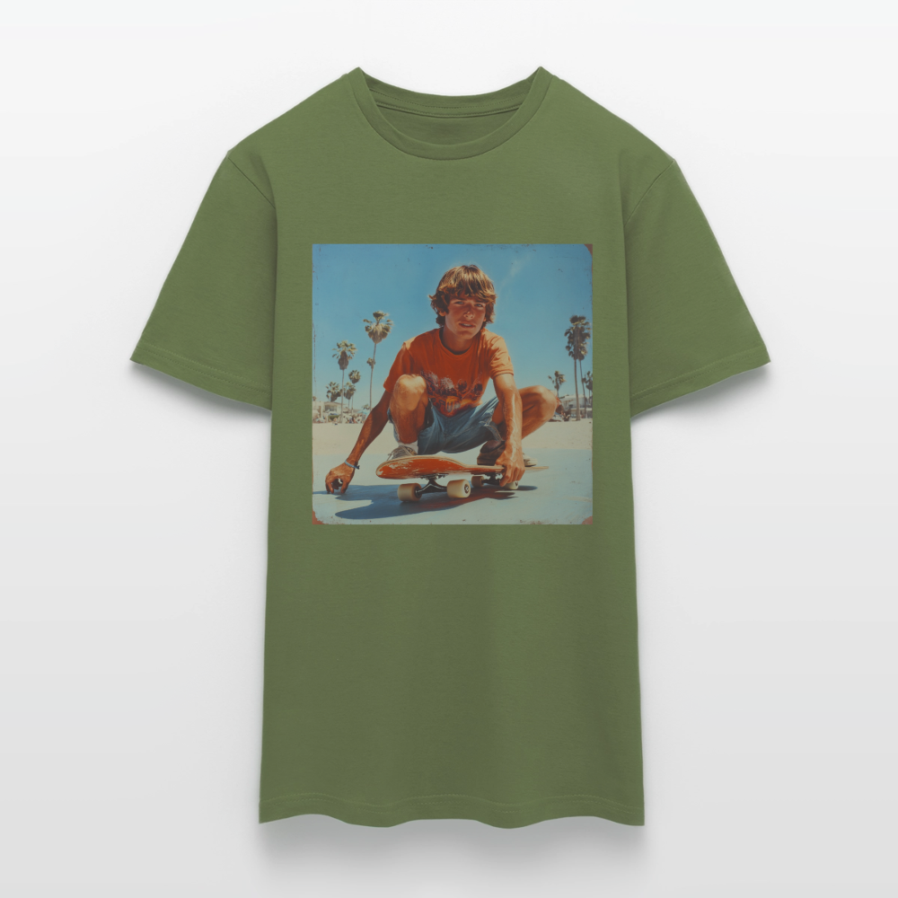 Sunset Vibes, 70s Style, T-shirt herr - Militärgrön