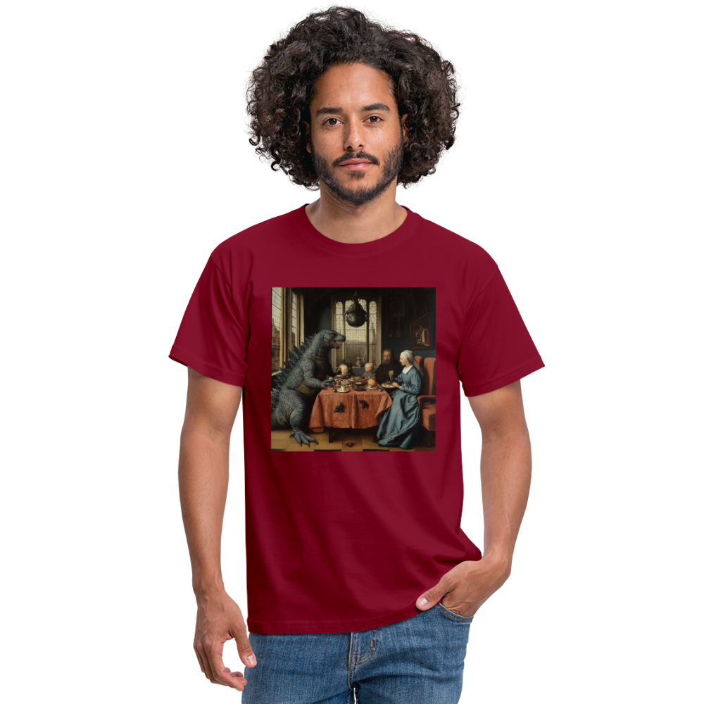Familjens Fest med Gäst,T-shirt herr - tegelröd