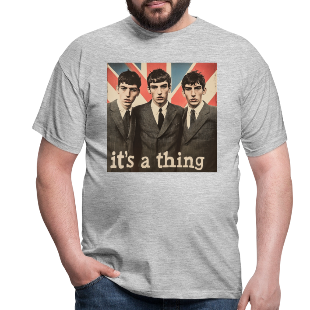 British, Bold & Unapologetic, T-shirt herr - gråmelerad