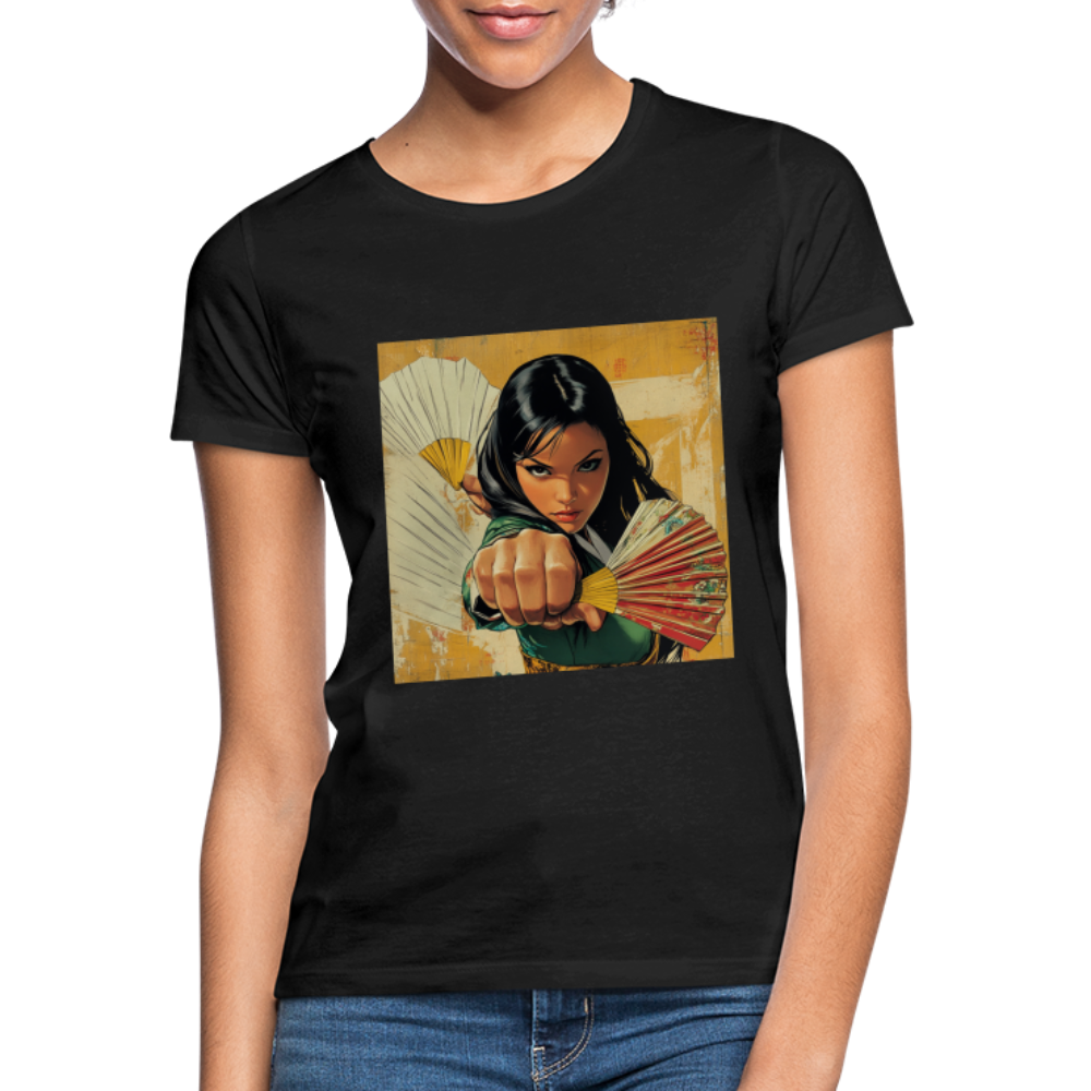 Blå Lotus , T-shirt dam - svart