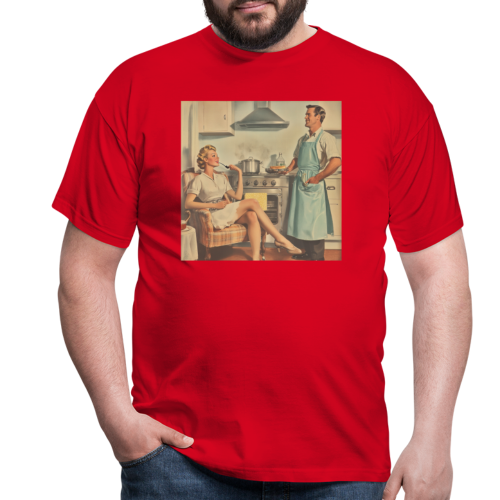 Äta bör man - annars dör man, T-shirt herr - röd
