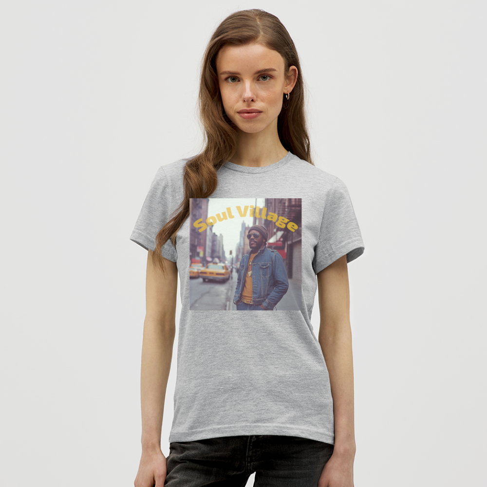 Soul Village, T-shirt dam - gråmelerad