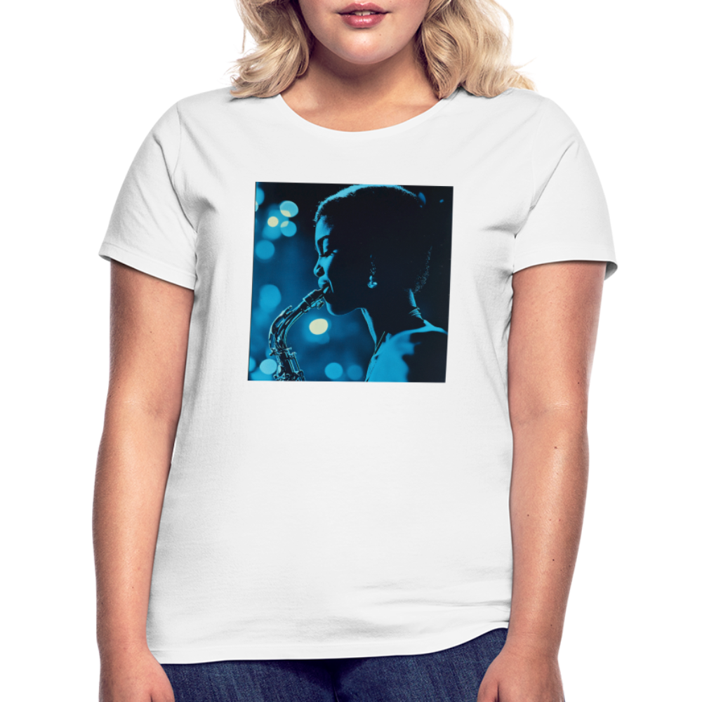 Blå toner i skymningen, T-shirt dam - vit