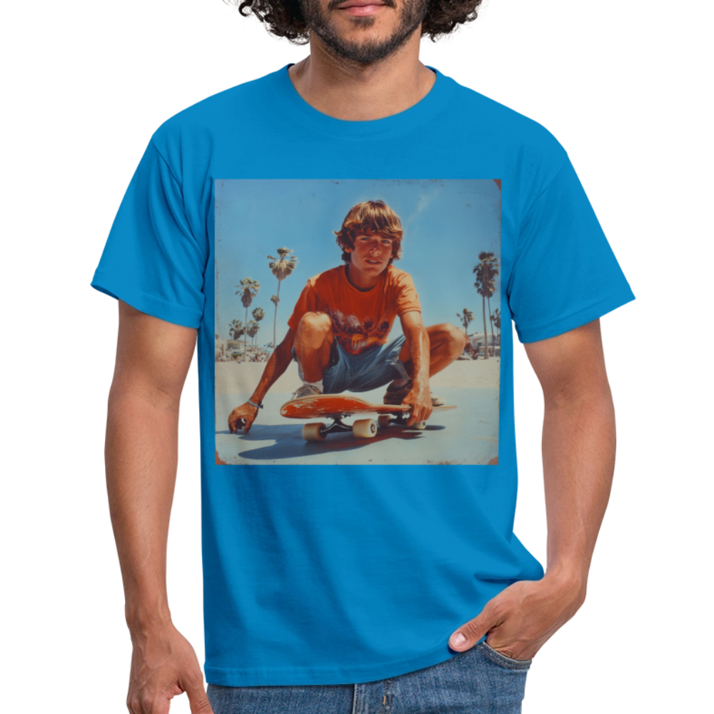 Sunset Vibes, 70s Style, T-shirt herr - kungsblå