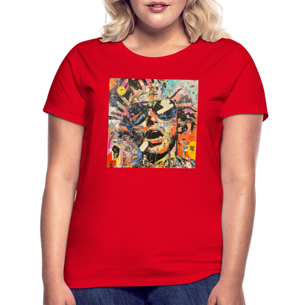 Cosmic Soul Groove, T-shirt dam - röd