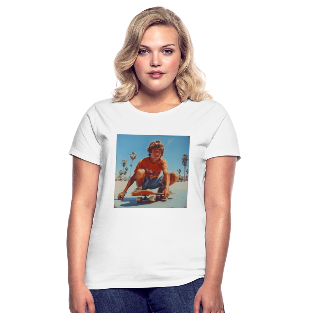 Sunset Vibes, 70s Style, T-shirt dam - vit