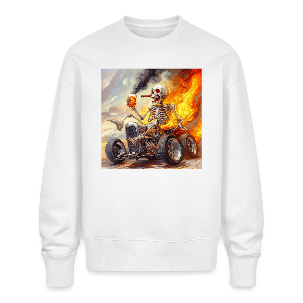 Knekta Krash, Ekologisk oversizetröja RADDER unisex från Stanley/Stella - vit