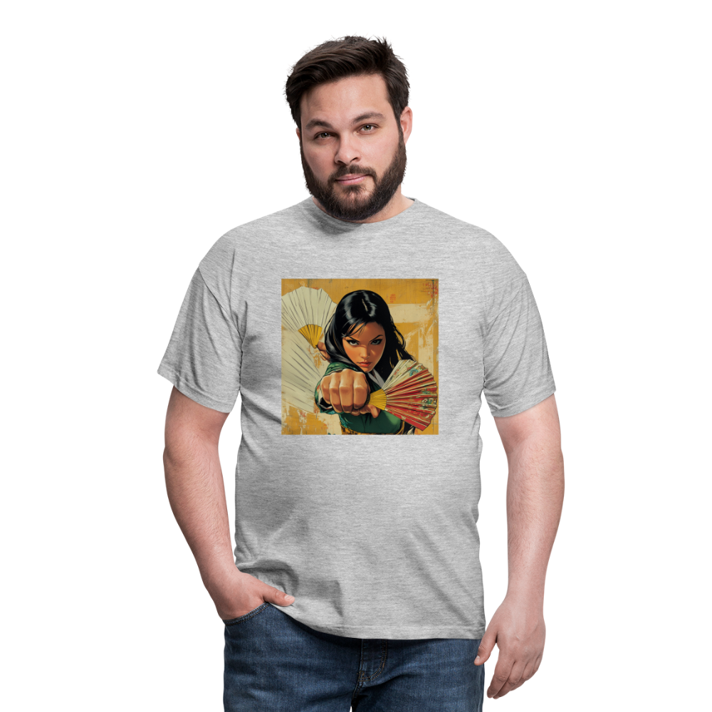 Blå Lotus, T-shirt herr - gråmelerad