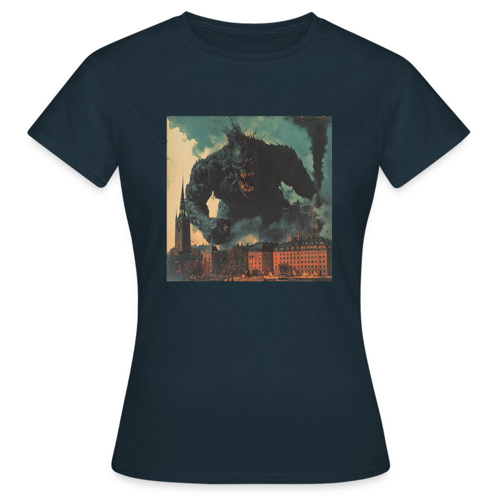 Helvetesstorm över Staden, T-shirt dam - marinblå