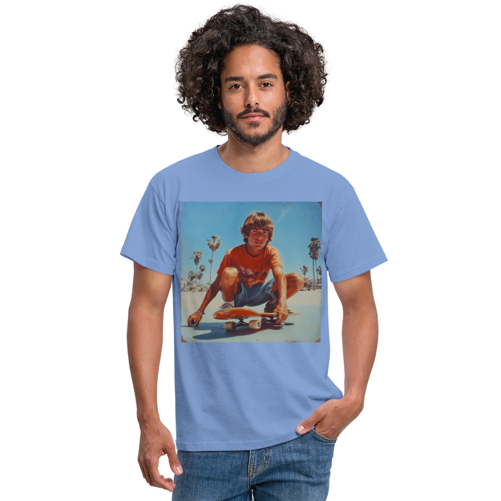 Sunset Vibes, 70s Style, T-shirt herr - carolina blue